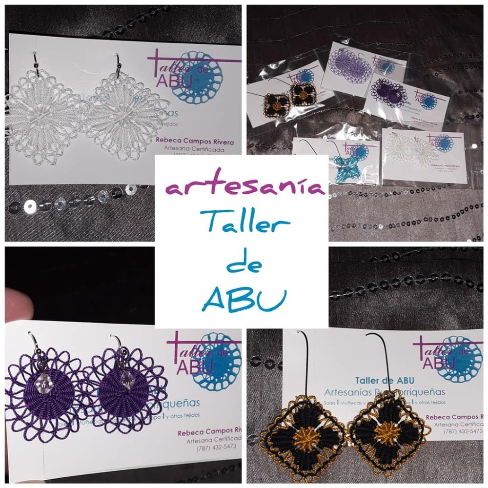 Purple Handmade earrings - Picture 3 of 4